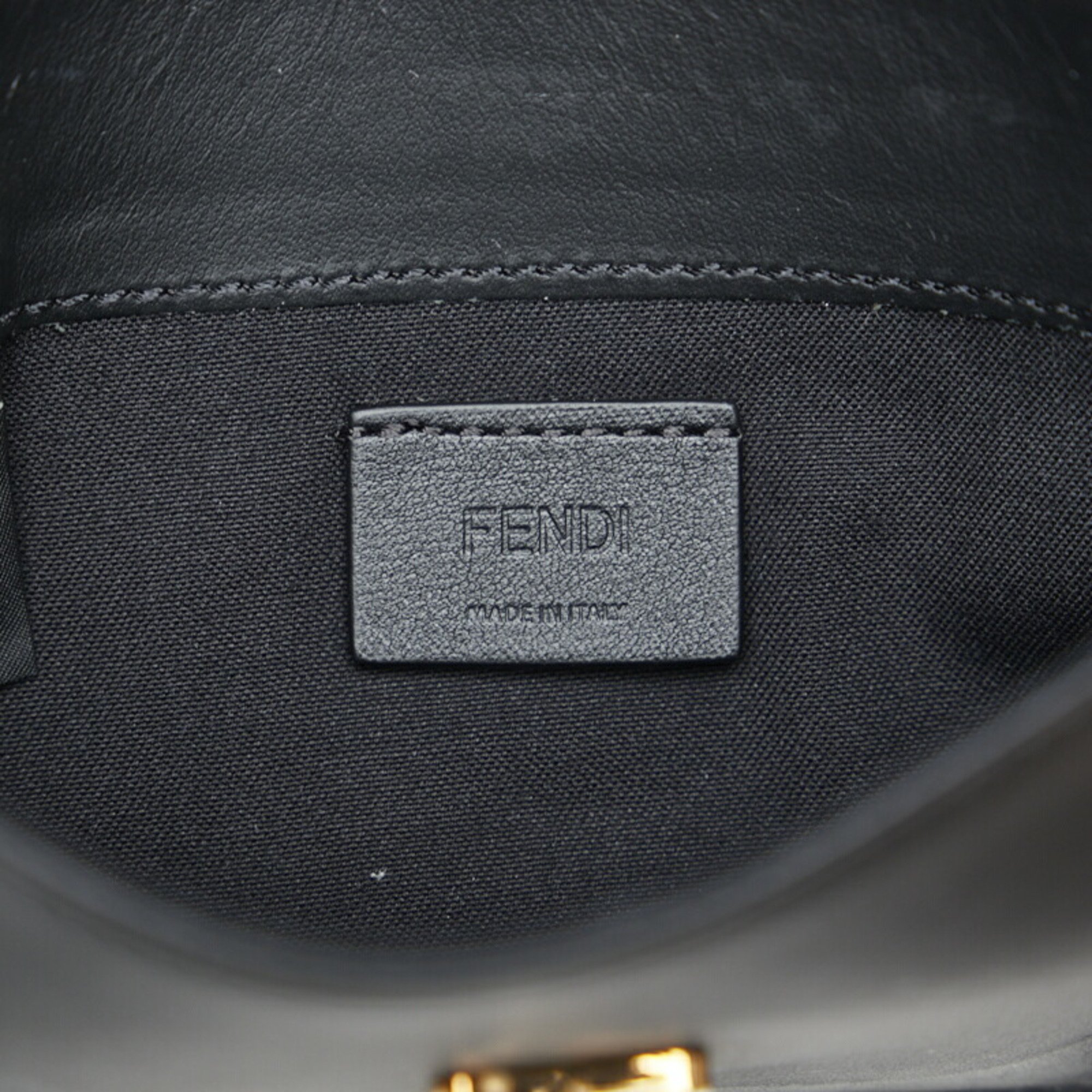 FENDI Bag Bugs Monster Chain 8M0346 Black Leather Ladies