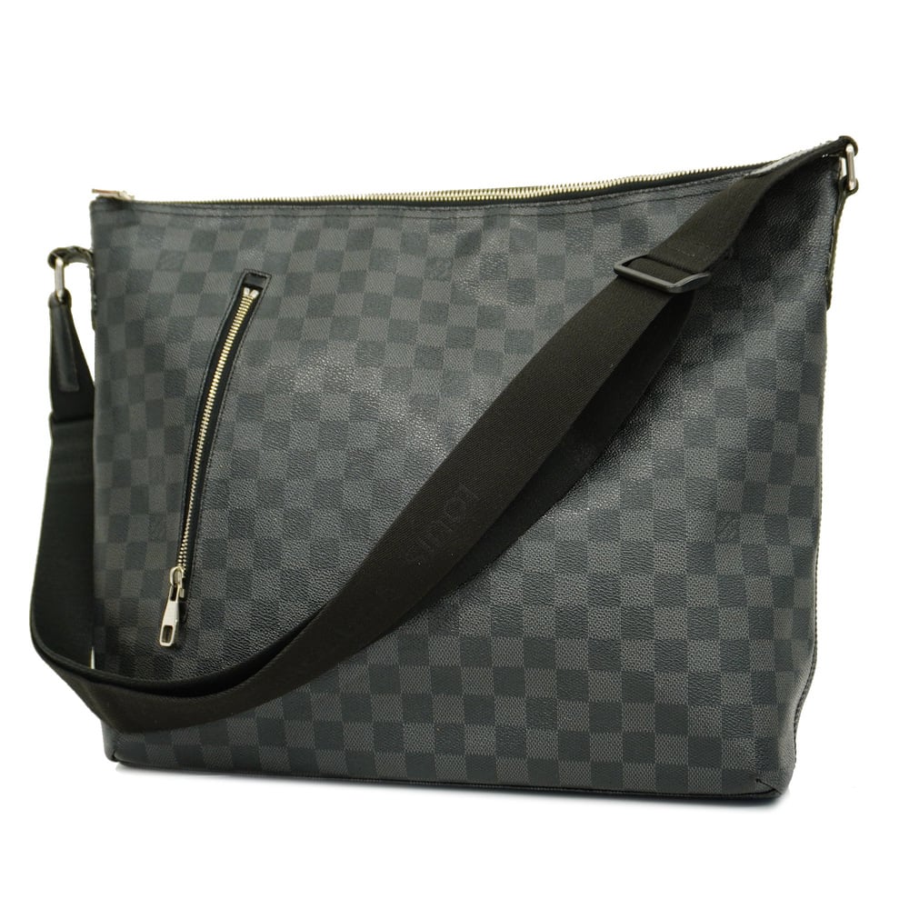 Auth Louis Vuitton Damier Graphite Mick GM N41105 Men's Shoulder Bag