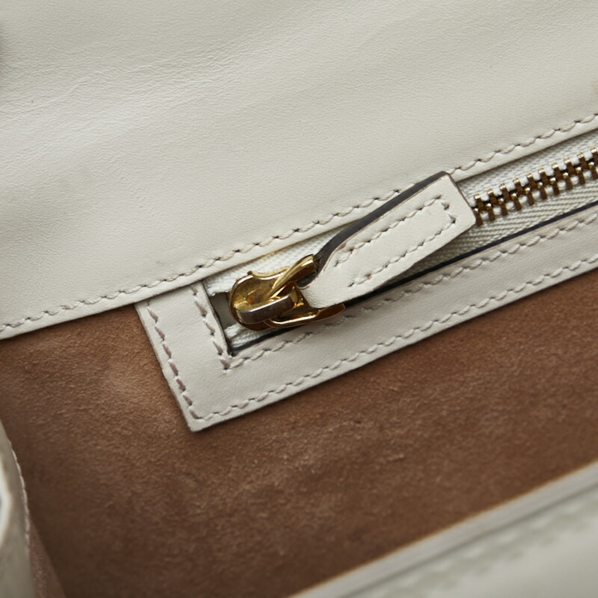 Gucci Medium Sylvie Handbag 431665 White Gold Leather Ladies GUCCI