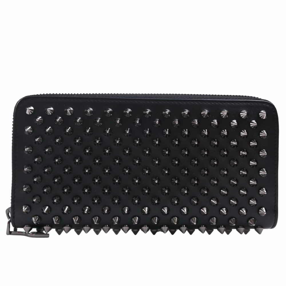 Christian Louboutin, Panettone black monotone leather spike wallet