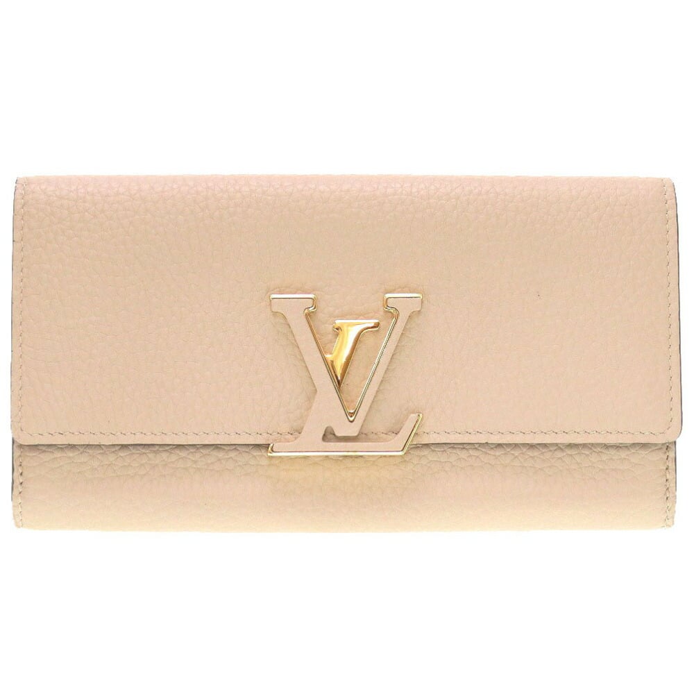 Louis Vuitton Portefeuil Capucines Taurillon Leather Galle M61249 IC Tag  Long Wallet Beige