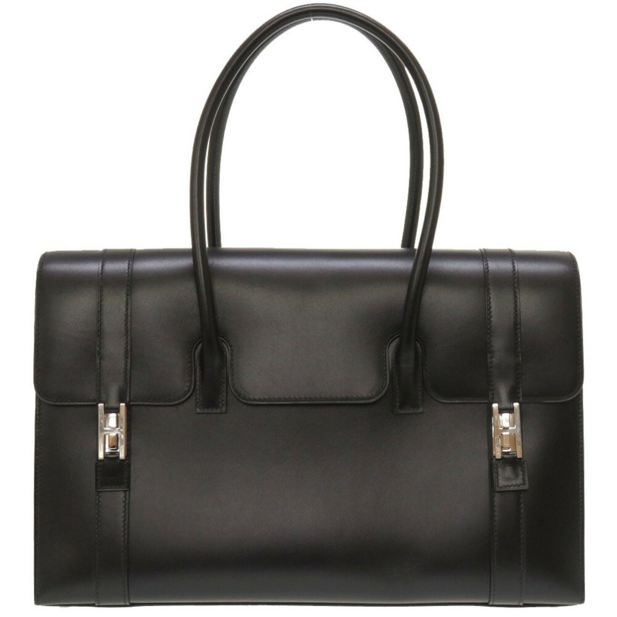 Hermes drag 2 37 box calf black □D stamped handbag bag