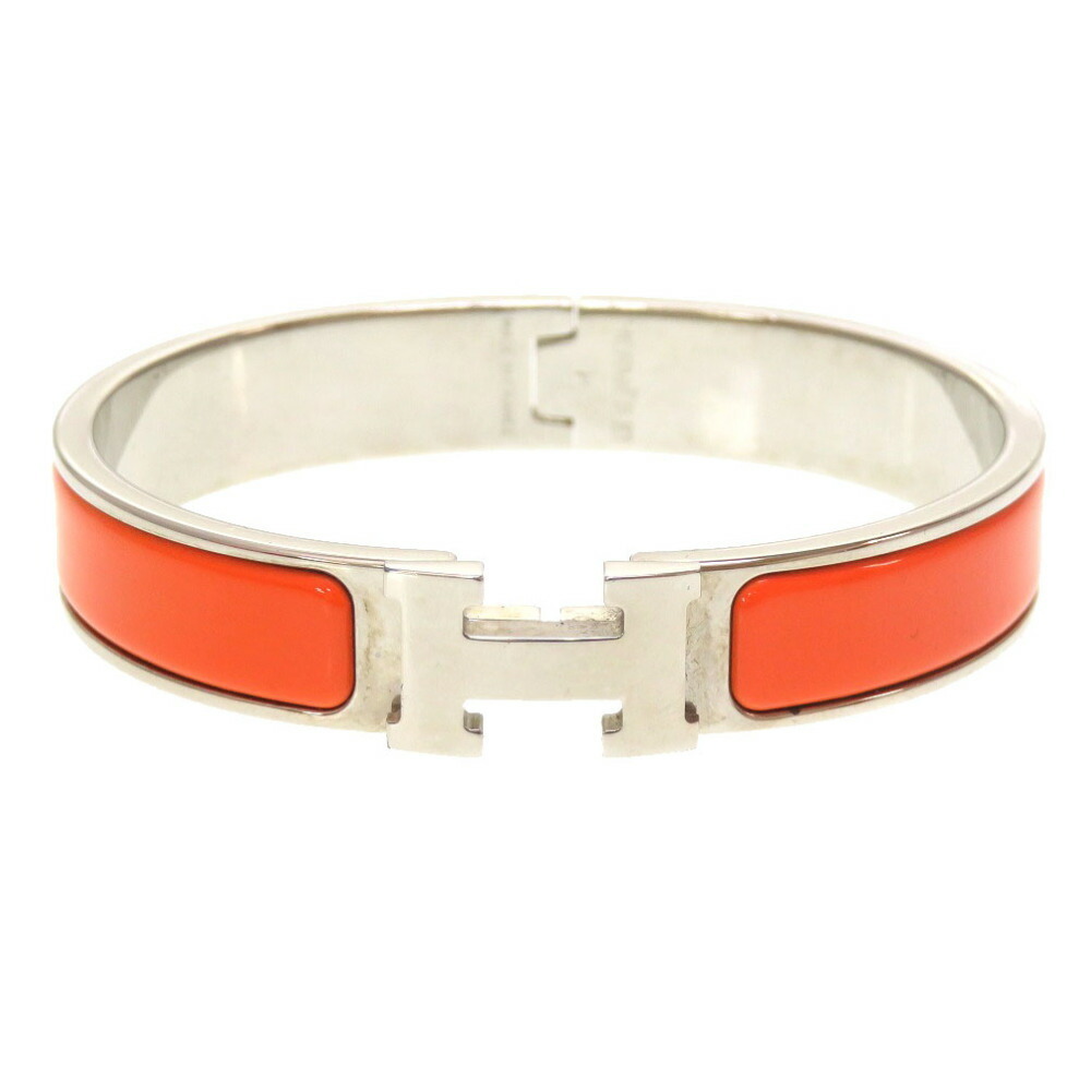 Hermes Shirt Orange Metal Clic Clac Bangle Bracelet