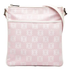 Loewe Anagram shoulder bag 090401 pink white canvas leather ladies LOEWE