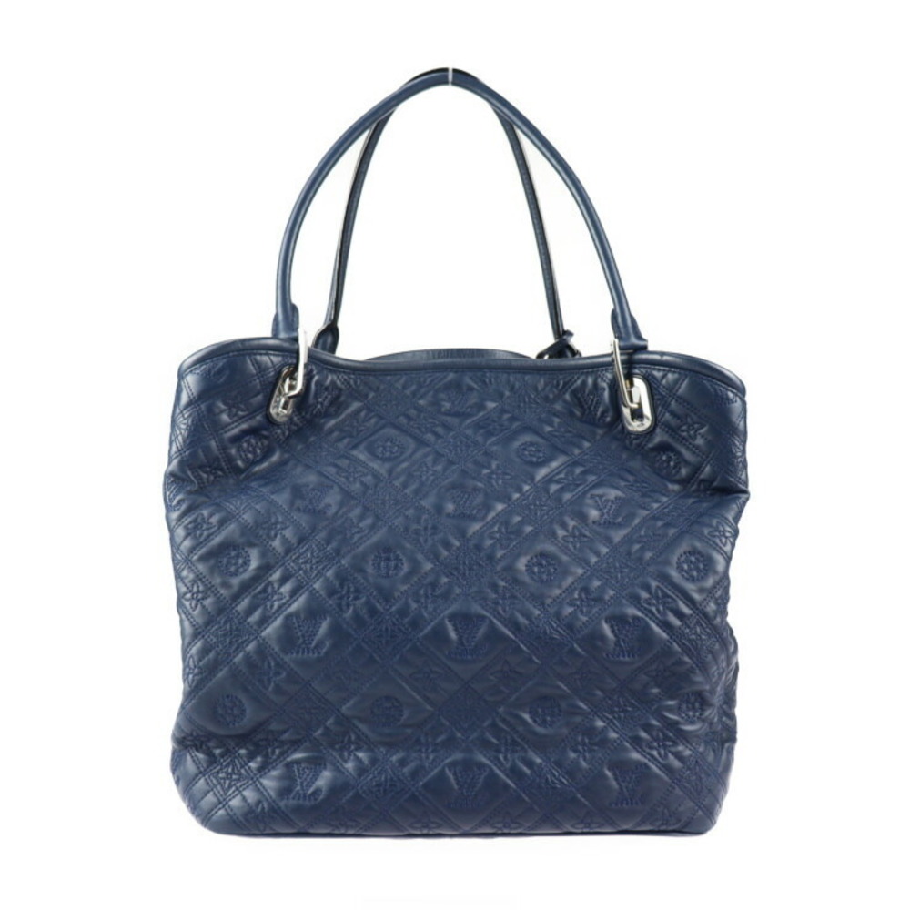 LOUIS VUITTON Louis Vuitton Lilia GM Monogram Antia Tote Bag M94041 Lambskin  Andigo Blue Silver Hardware Shoulder