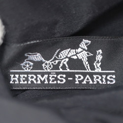 HERMES Hermes Bolide Pouch PM Cotton Canvas Leather Black Silver Hardware H Logo Makeup
