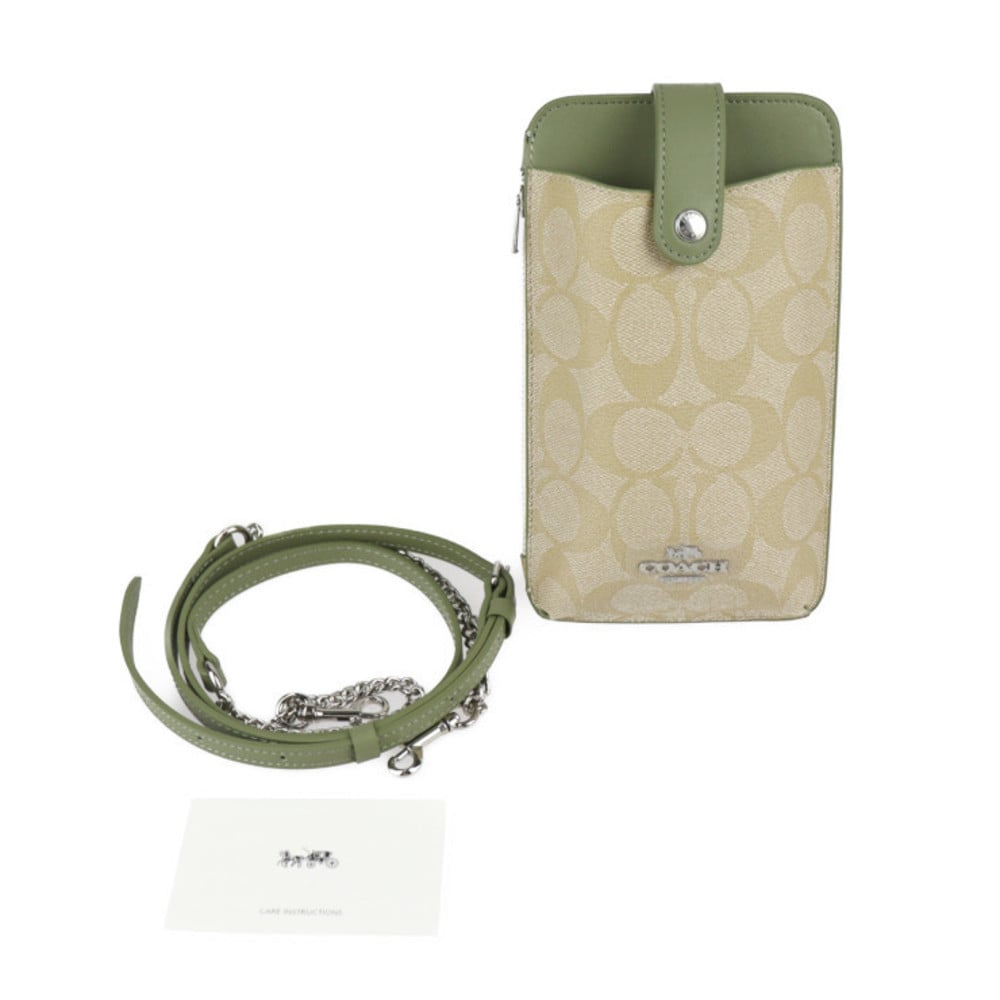 COACH coach smartphone shoulder signature bag C7397 PVC leather