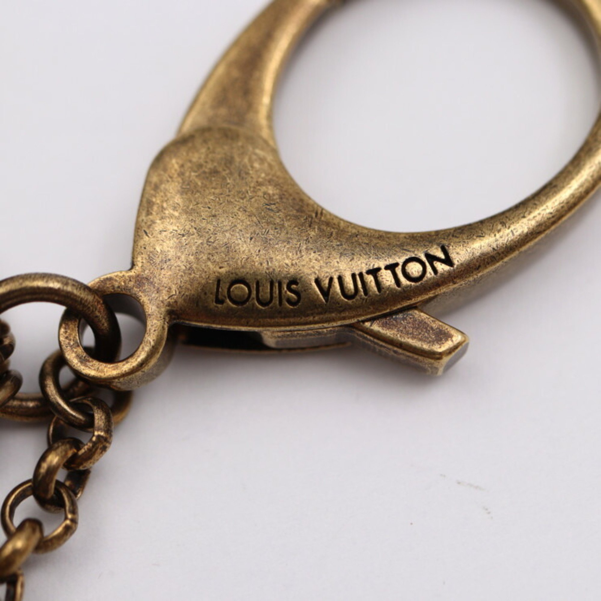 LOUIS VUITTON Louis Vuitton bijou sack calypse key holder M65724 metal rhinestone vintage gold LV logo
