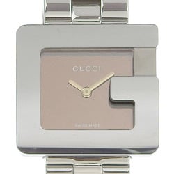 GUCCI Gucci G watch wristwatch 3600L stainless steel silver quartz analog display ladies brown dial