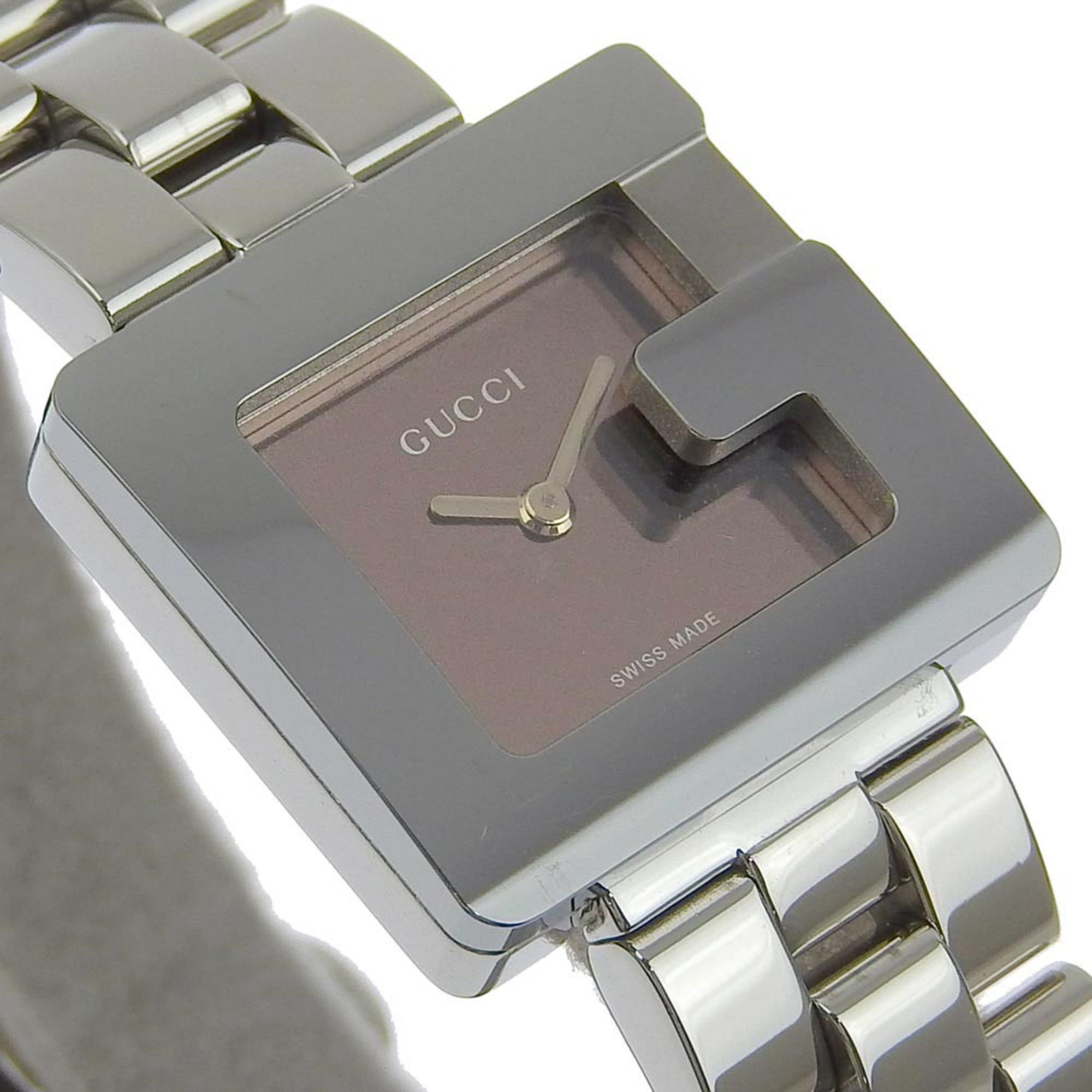 GUCCI Gucci G watch wristwatch 3600L stainless steel silver quartz analog display ladies brown dial