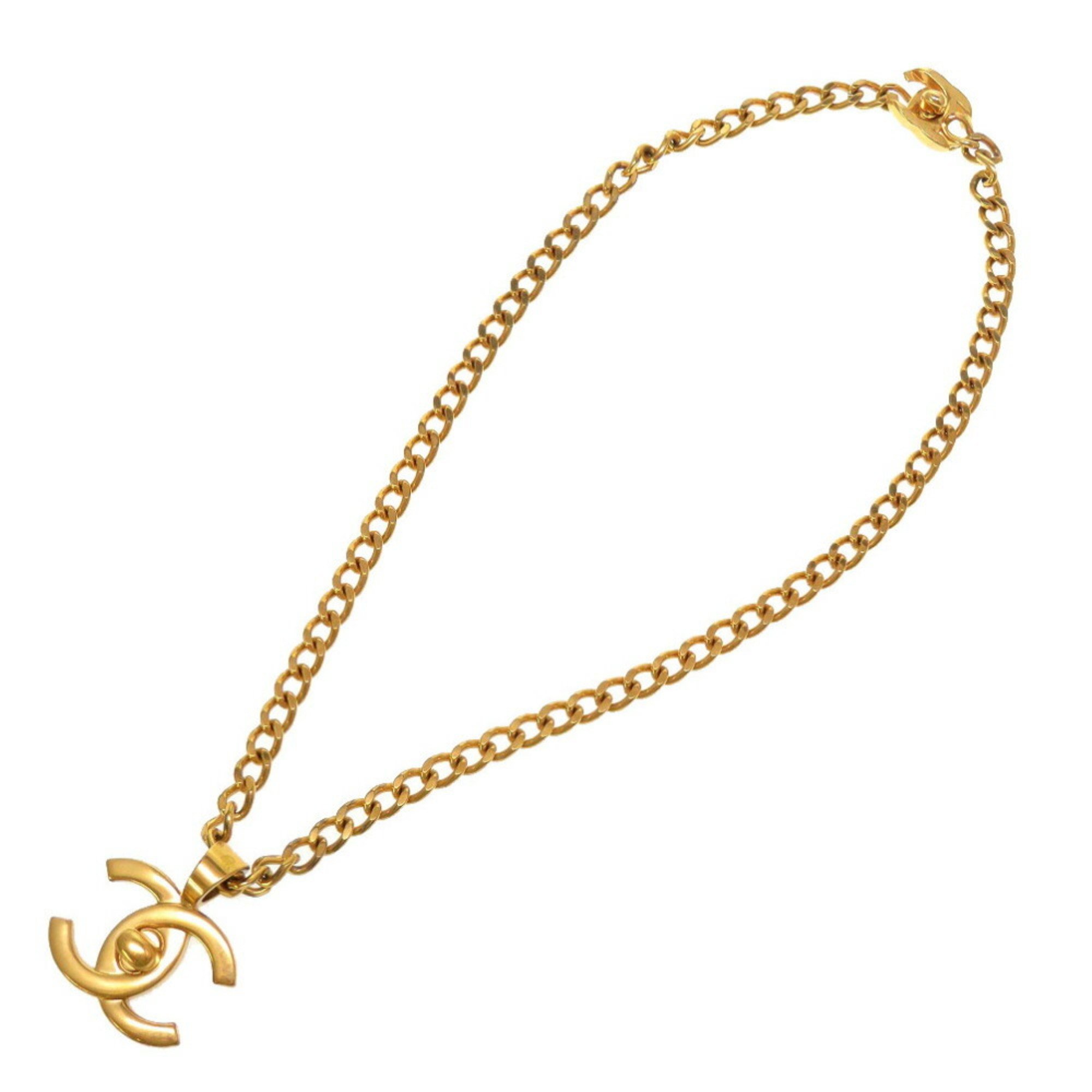Chanel Turnlock Cocomark 97P Gold Chain Necklace