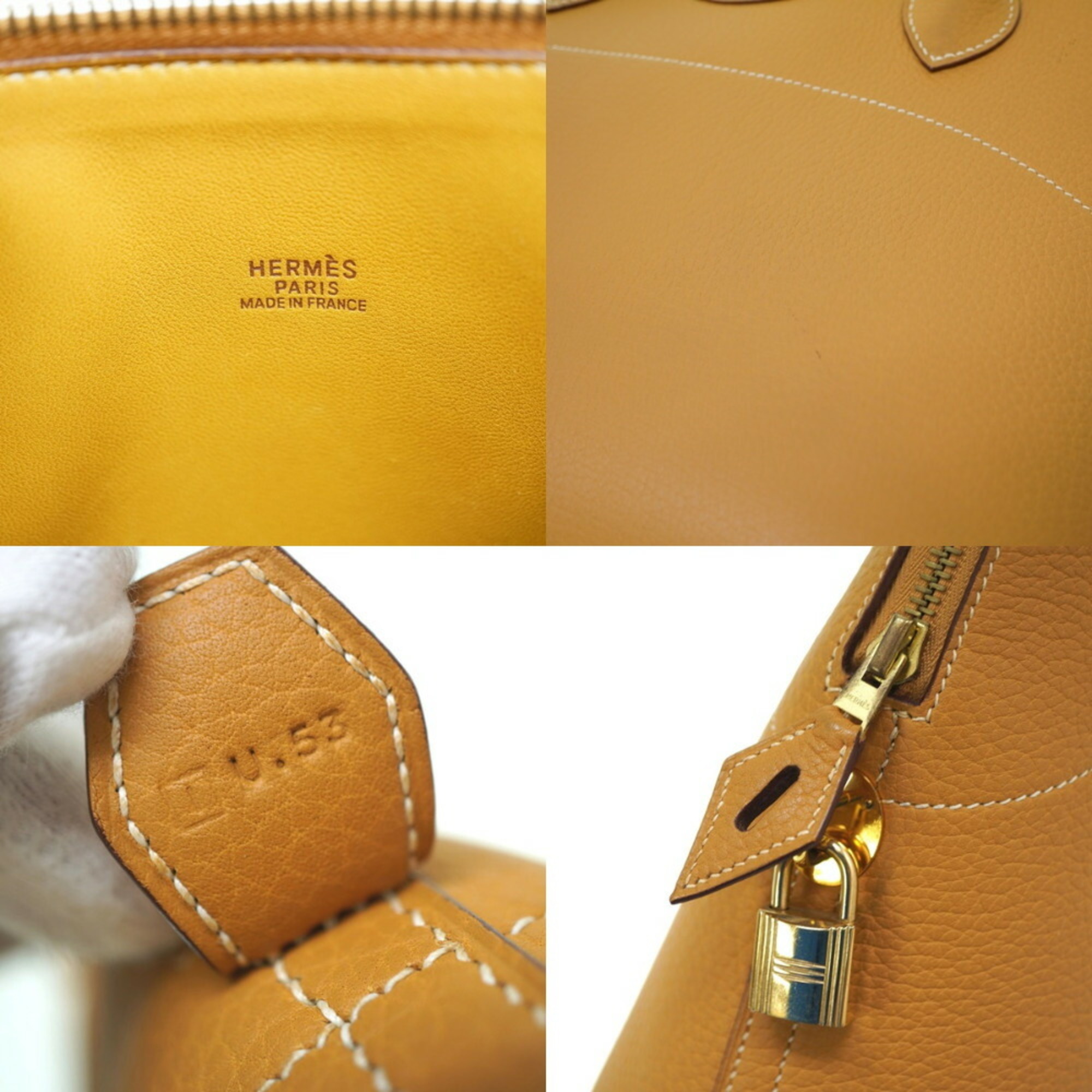 Hermes Bolide 31 Fjord Natural Sable □I Stamped Handbag