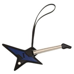 Hermes Rock Bag Charm Votaderact Chevre Shamquia Black Blue Royale Guitar Pick Keychain