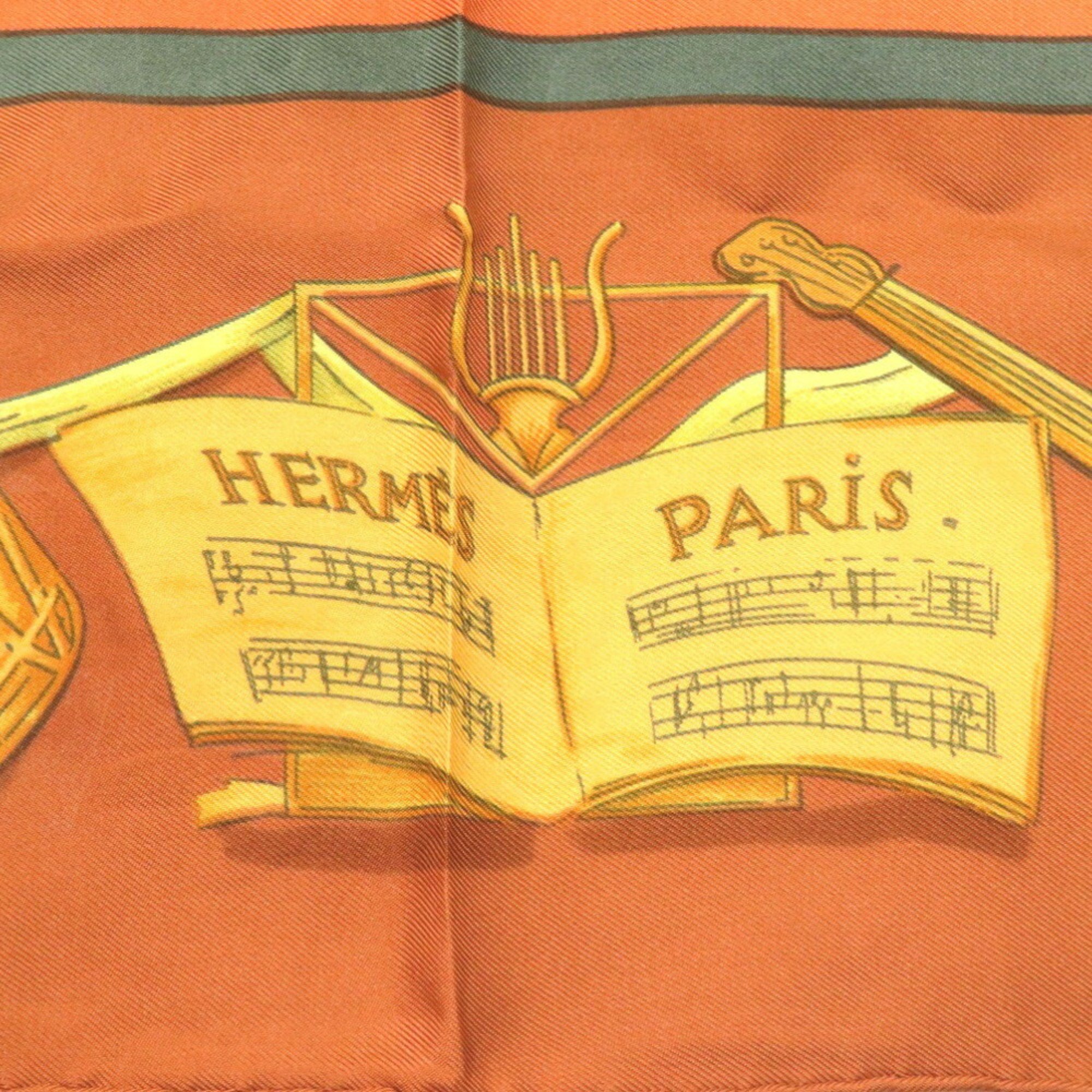 Hermes Carre 90 La Dance LA DANCE Silk Brown Scarf Muffler