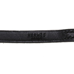 Hermes Api 3 leather black □E engraved bracelet