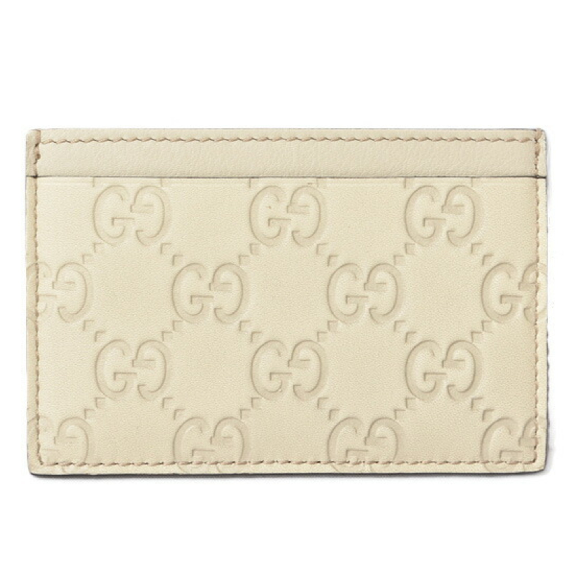 Gucci Card Case Business Holder Pass GUCCI Shima Leather Off White 163233 A0V1G 9022