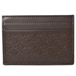 Gucci Card Case Business Holder Pass GUCCI Micro Shima Leather Dark Brown 282089 BMJ1G 2019
