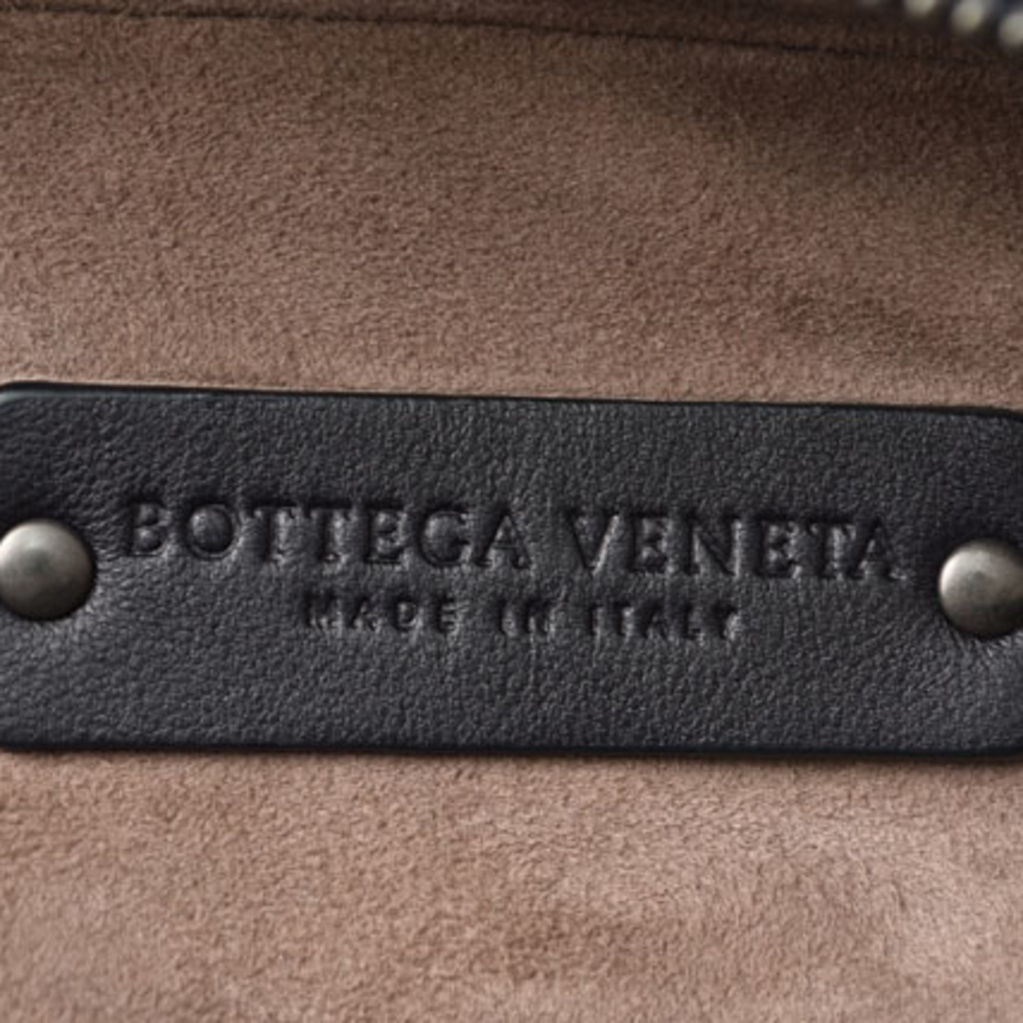 Bottega Veneta shoulder bag chain BOTTEGA VENETA intrecciato embossed leather black