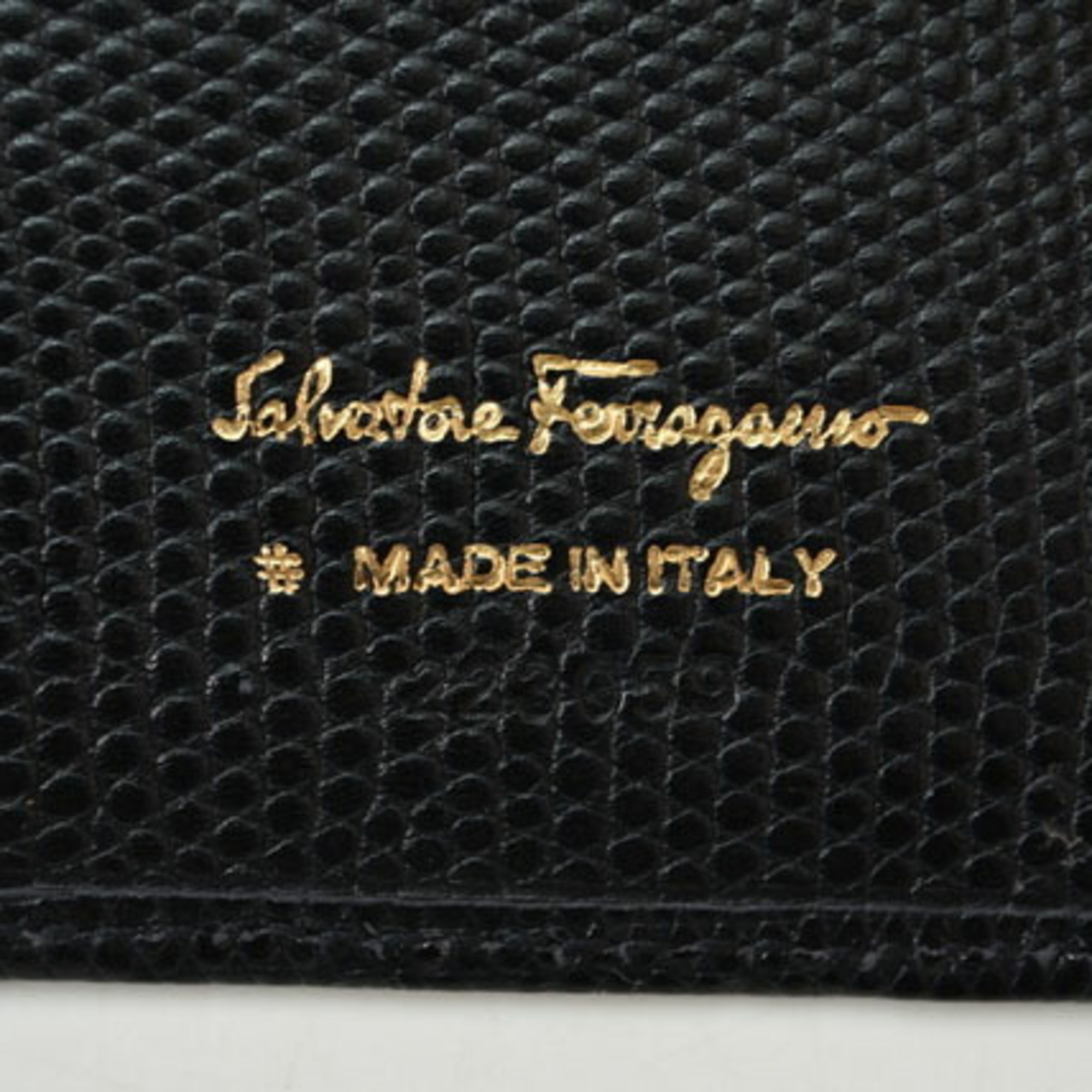 Salvatore Ferragamo Ferragamo Salvatore long wallet ribbon embossed leather dark navy