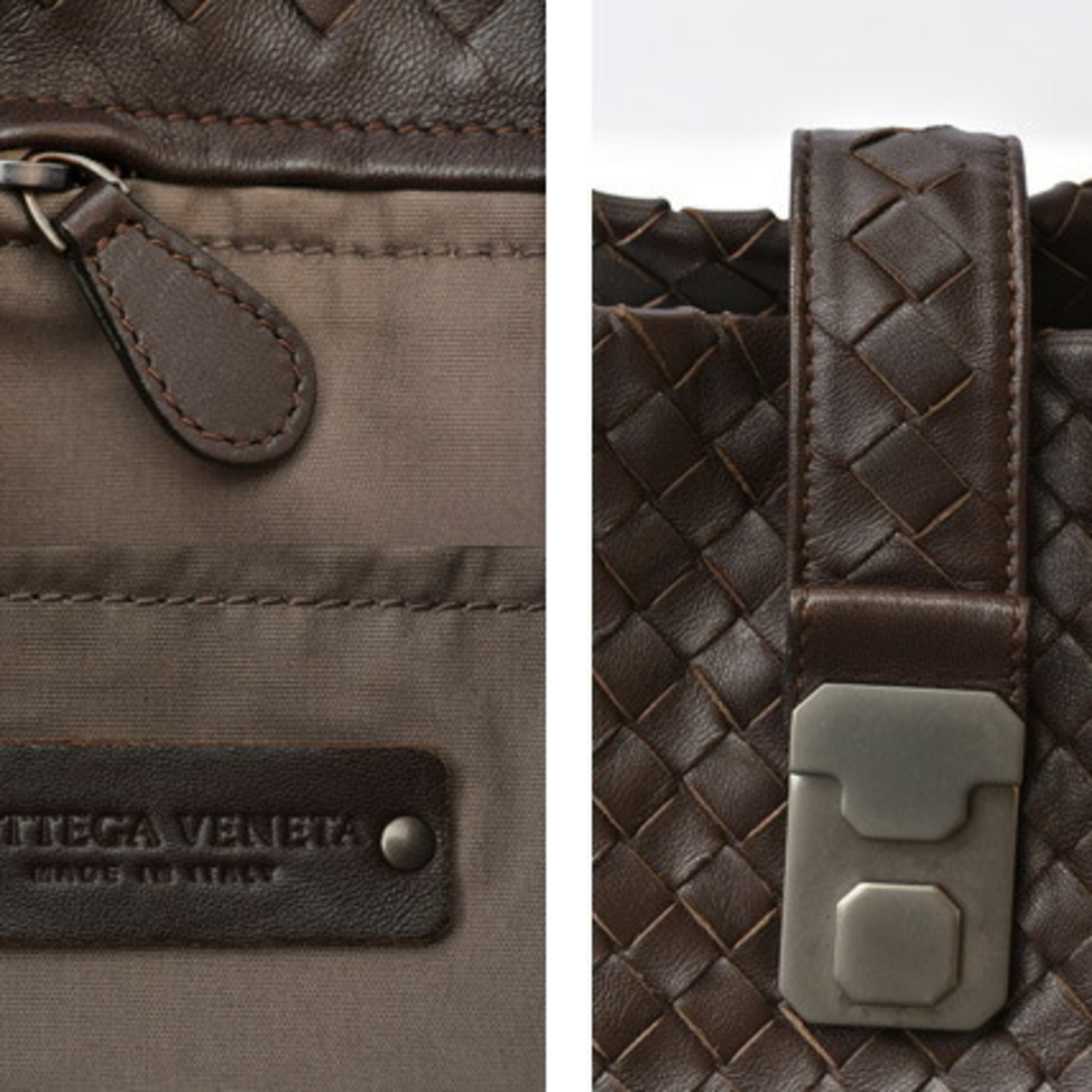 Bottega Veneta tote bag size BOTTEGA VENETA intrecciato leather dark brown