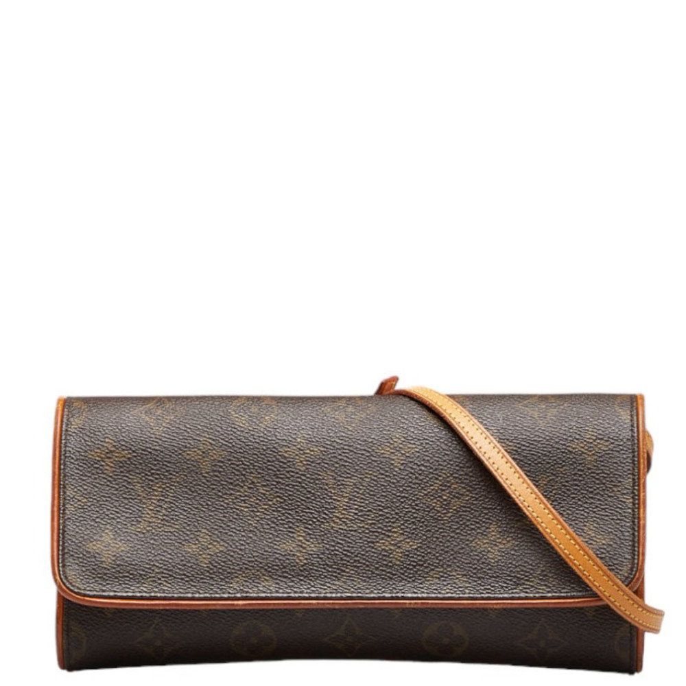 Louis Vuitton Monogram Pochette Twin GM Shoulder Bag M51852 Brown PVC  Leather Ladies LOUIS VUITTON