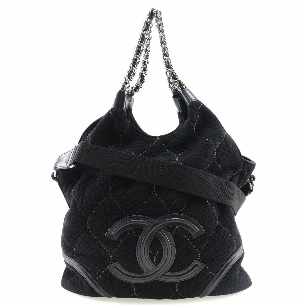 CHANEL Chanel Coco Mark Handbag 2WAY Shoulder A40394 Mouton Black/Silver  Hardware Women's