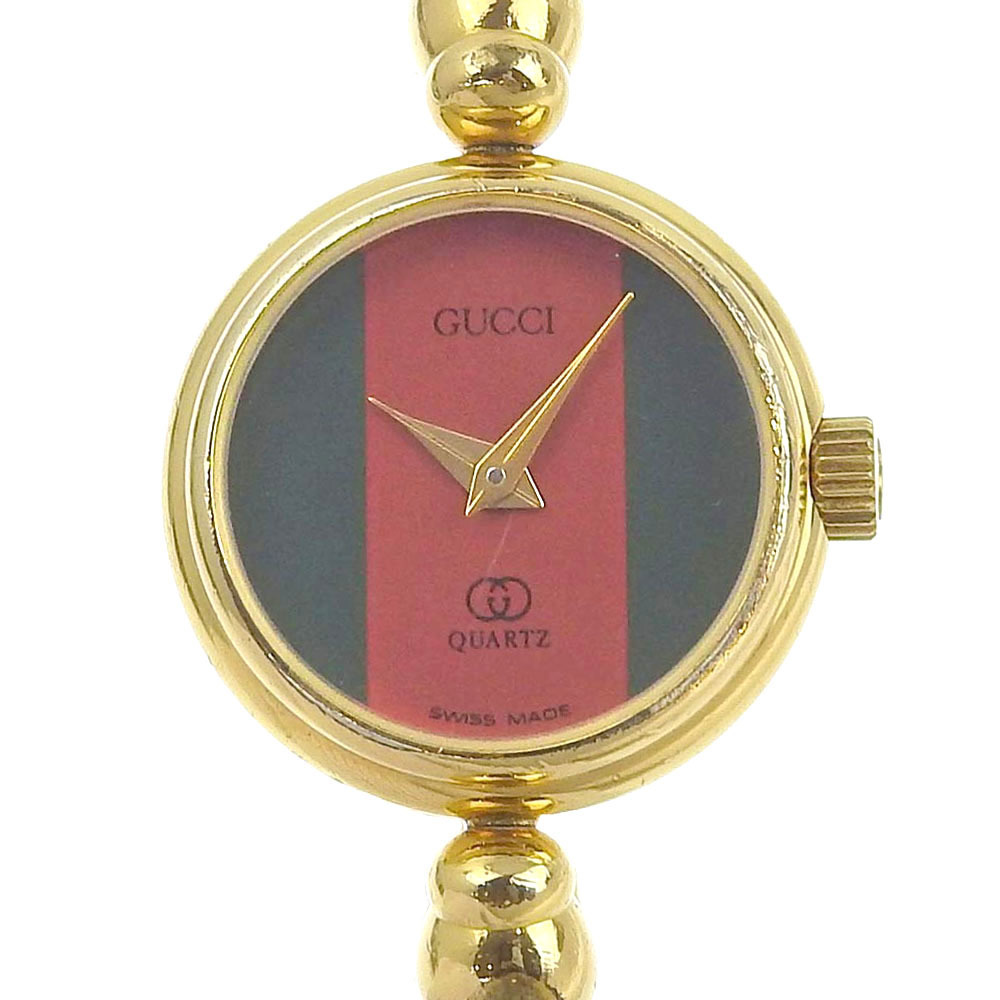 GUCCI Gucci Watch Sherry Line 2047.1L Gold Plated Quartz Analog Display  Ladies Red Dial