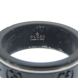 GUCCI Gucci Icon Ring Ring/Ring GG Plastic x K18 White Gold No. 12 Black Women's