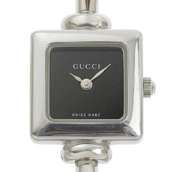 GUCCI Gucci watch 1900L stainless steel silver quartz analog display ladies black dial