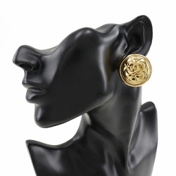 CHANEL Chanel here mark earrings matelasse vintage gold plated ladies