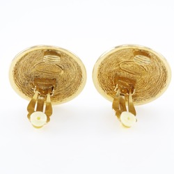 CHANEL Chanel here mark earrings matelasse vintage gold plated ladies