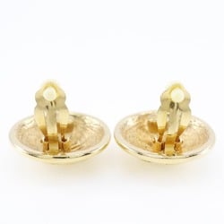 CHANEL Chanel here mark earrings matelasse vintage gold plated ladies