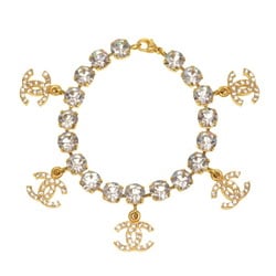 Chanel Cocomark Rhinestone 95A Gold Bracelet