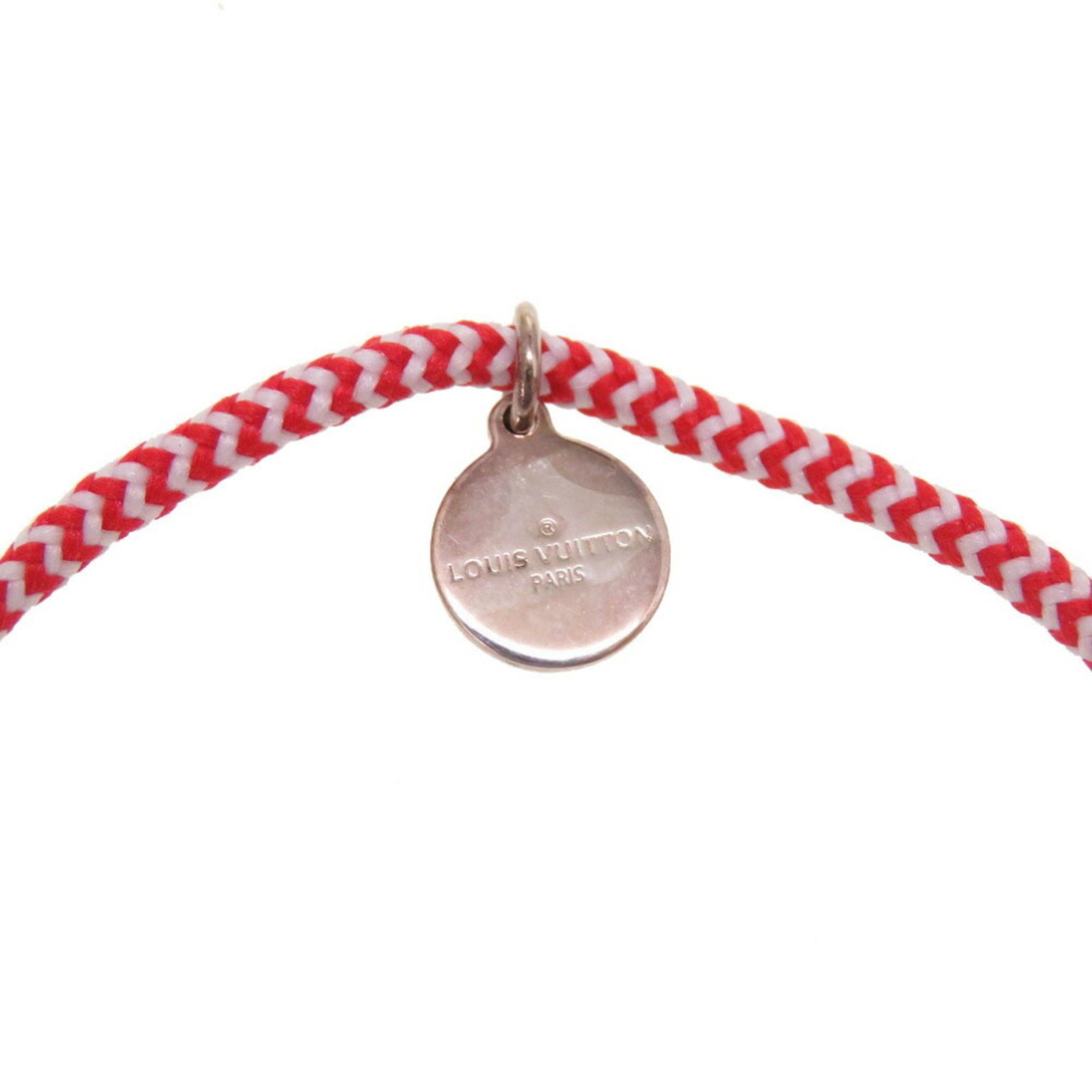 Louis Vuitton Brasserie Silver Lockit Sophie Turner Q95705 Bracelet 925 Cotton Red