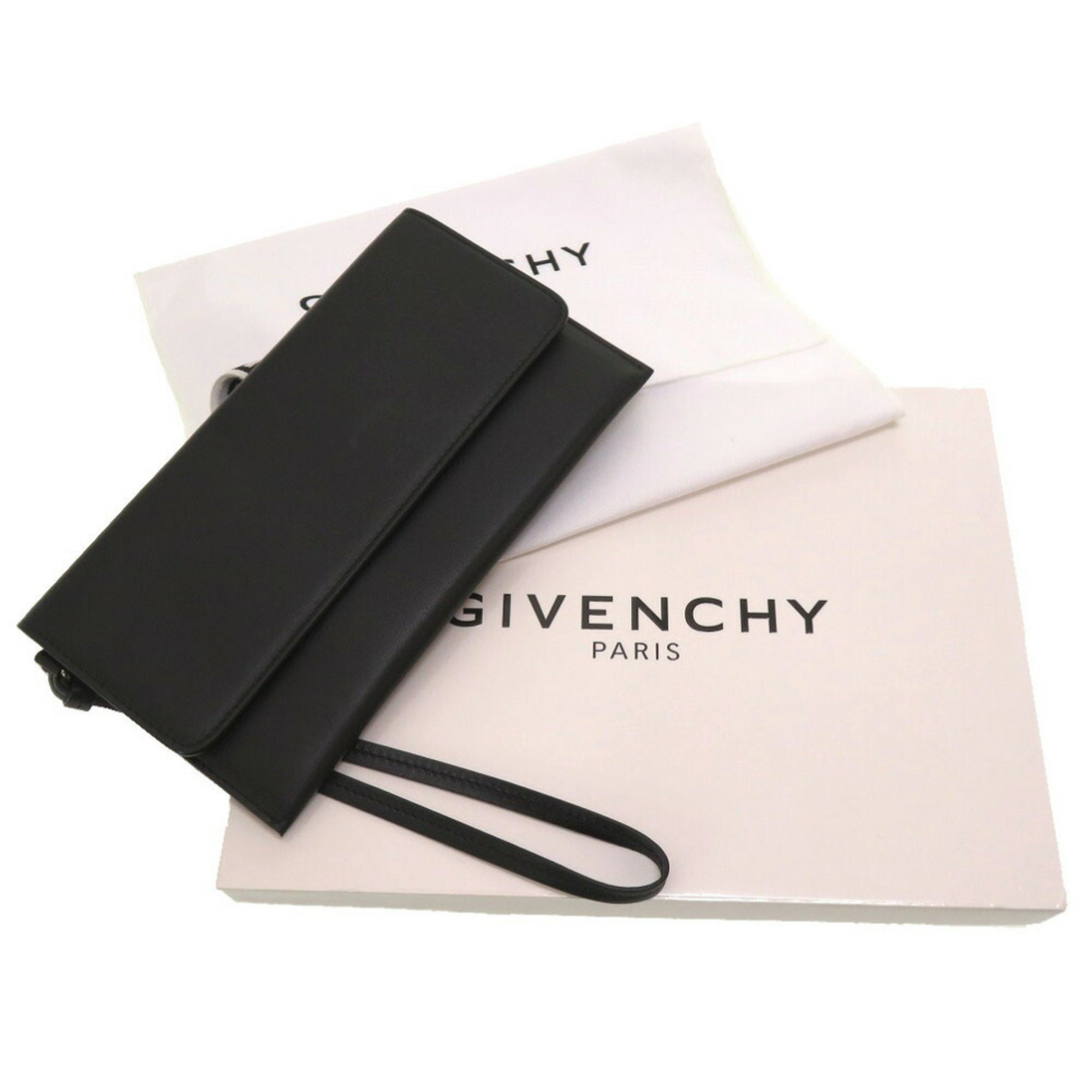 Givenchy leather black clutch bag