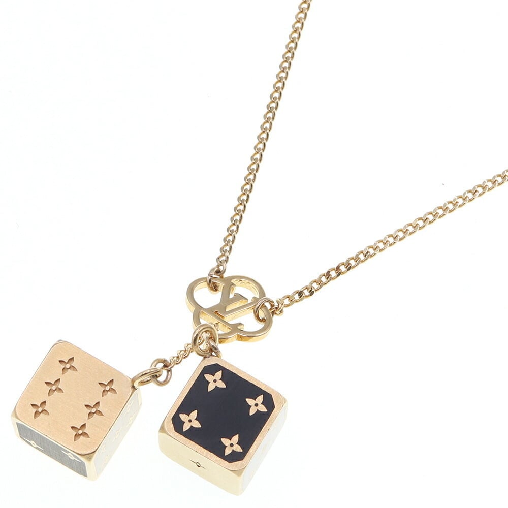 Louis Vuitton Necklace Collier Game On MP2914 White Black Metal