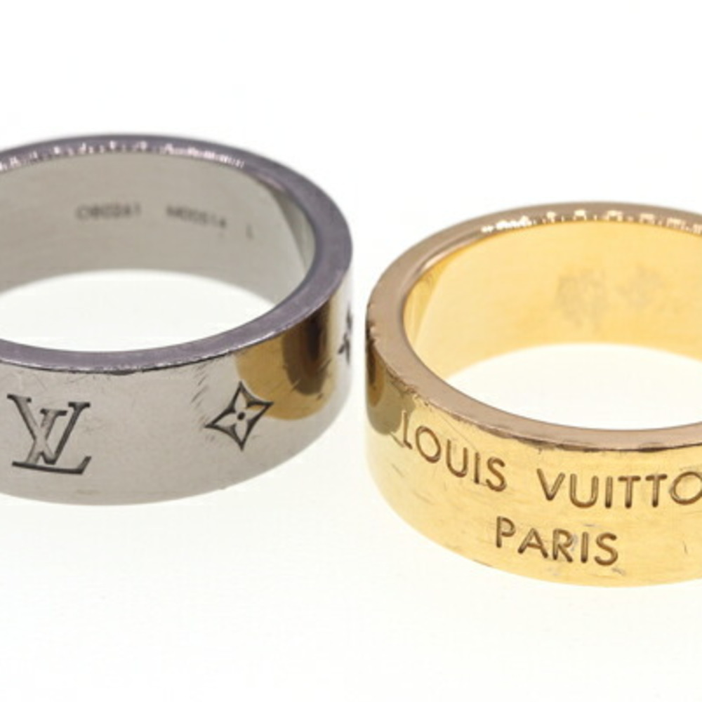 Louis Vuitton Ring LV Instinct M00514 Gunmetal Gold Metal Size L