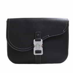 Christian Dior Leather Saddle A5 Pouch Clutch Bag Black Ladies