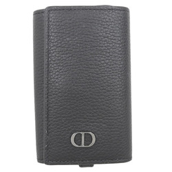 Christian Dior Leather 6 Row Key Case Black Women's
