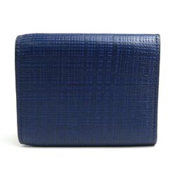 Loewe LOEWE Trifold Wallet Anagram Leather Navy Blue Unisex