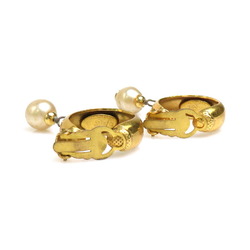 CHANEL earrings here mark metal gold off-white ladies