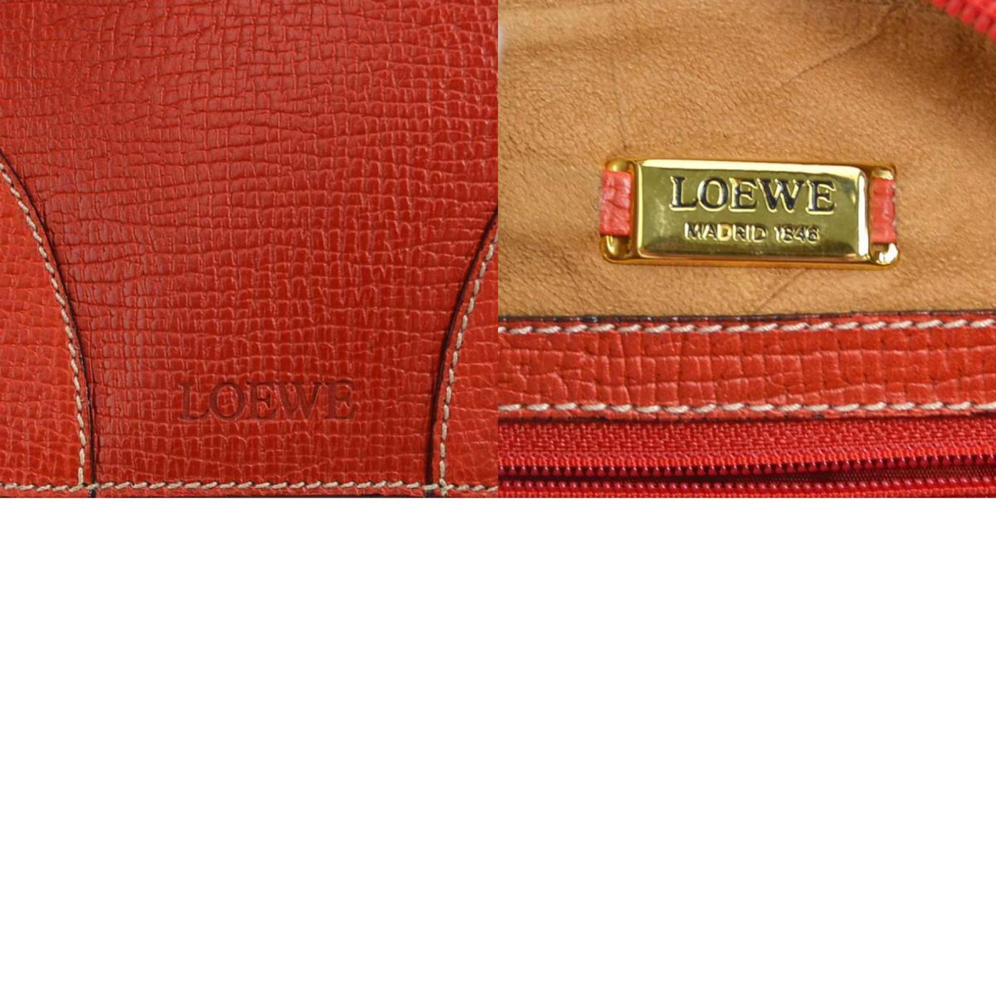 Loewe LOEWE handbag leather red gold ladies
