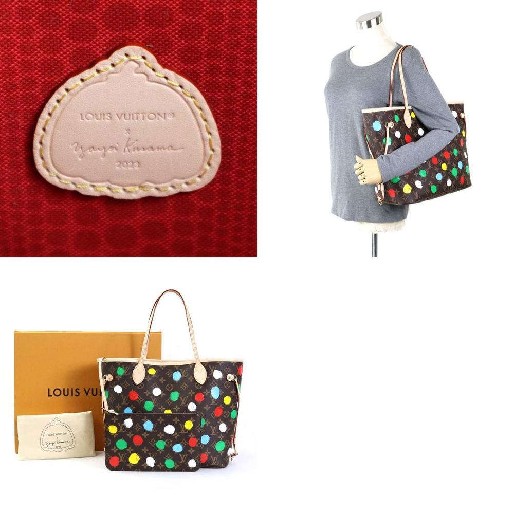 New Louis Vuitton LV x YK Monogram Painted Dots Neverfull mm