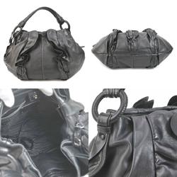 Prada PRADA shoulder bag leather black silver ladies