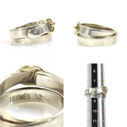 Hermes HERMES Ring Double True Silver 925/K18 Gold Women's No. 8.5