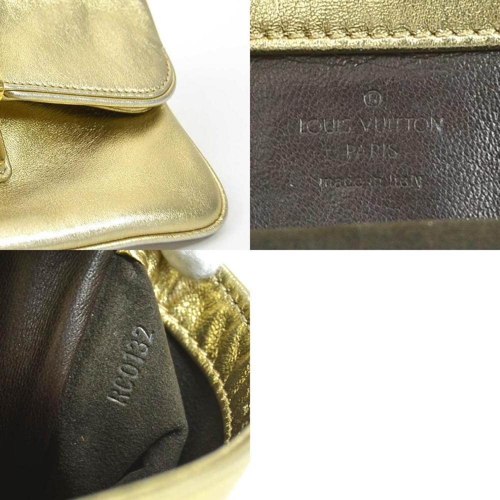 Louis Vuitton LOUIS VUITTON Clutch Bag Sofia Coppola Leather Gold