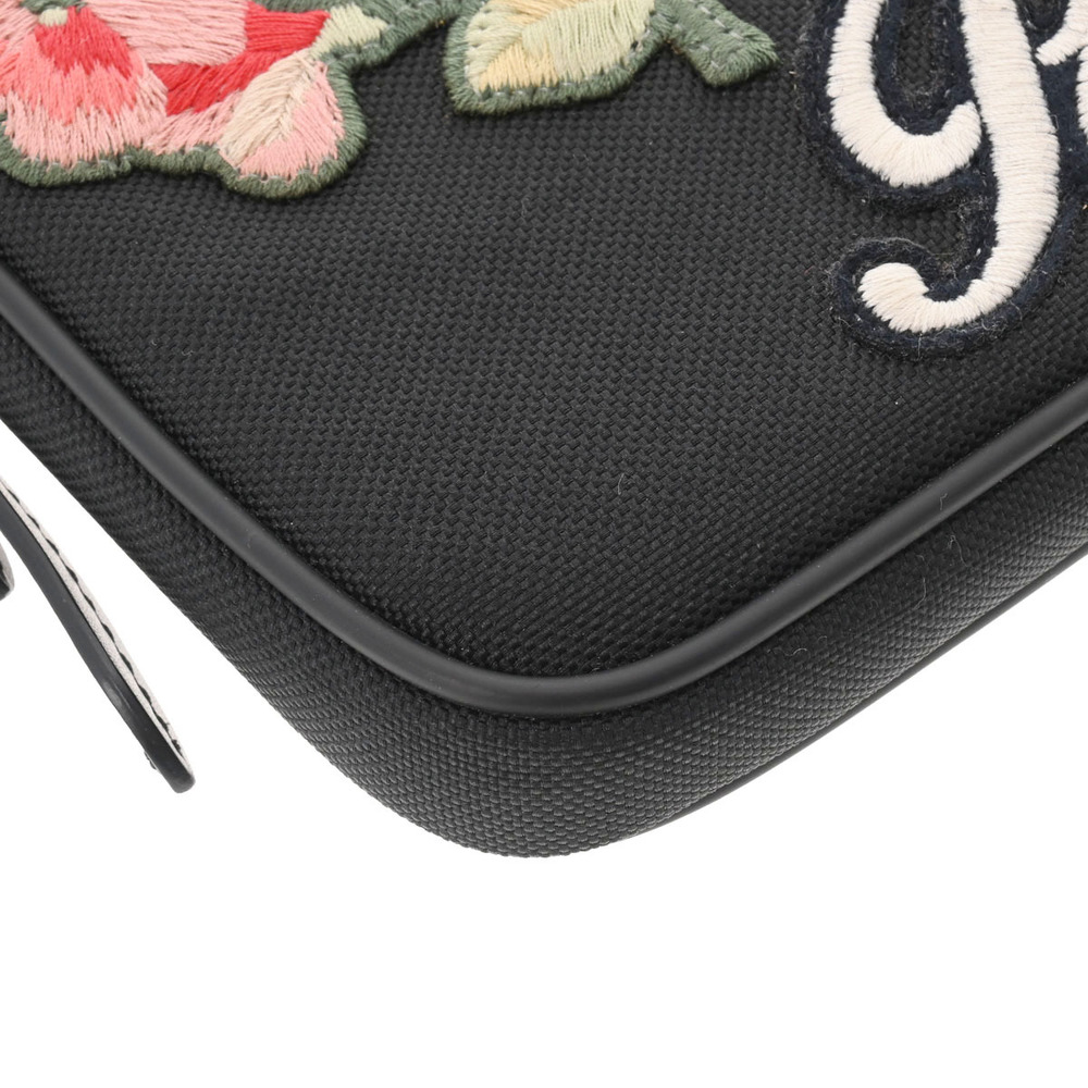 Gucci Butterfly Embroidered Laptop Case Clutch Bag Canvas Black Free  Shipping