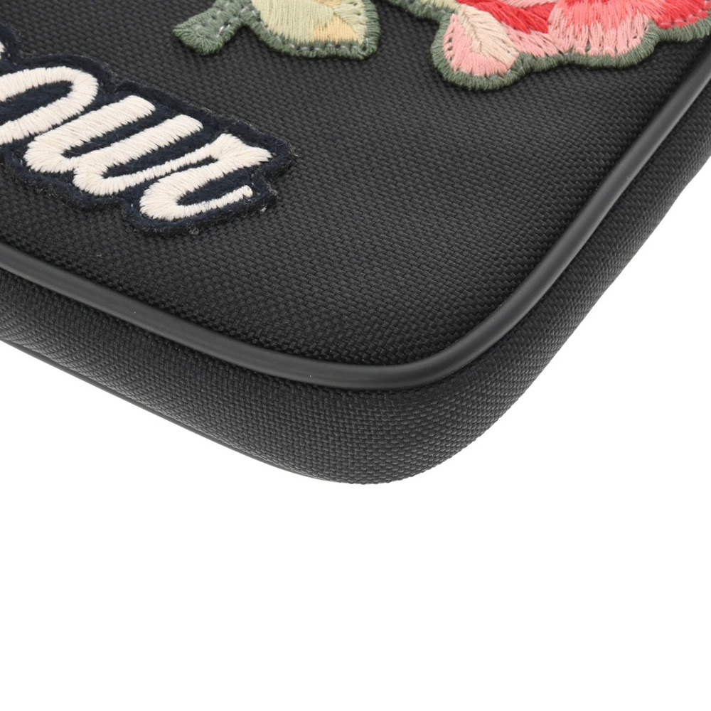 Gucci Butterfly Embroidered Laptop Case Clutch Bag Canvas Black Free  Shipping