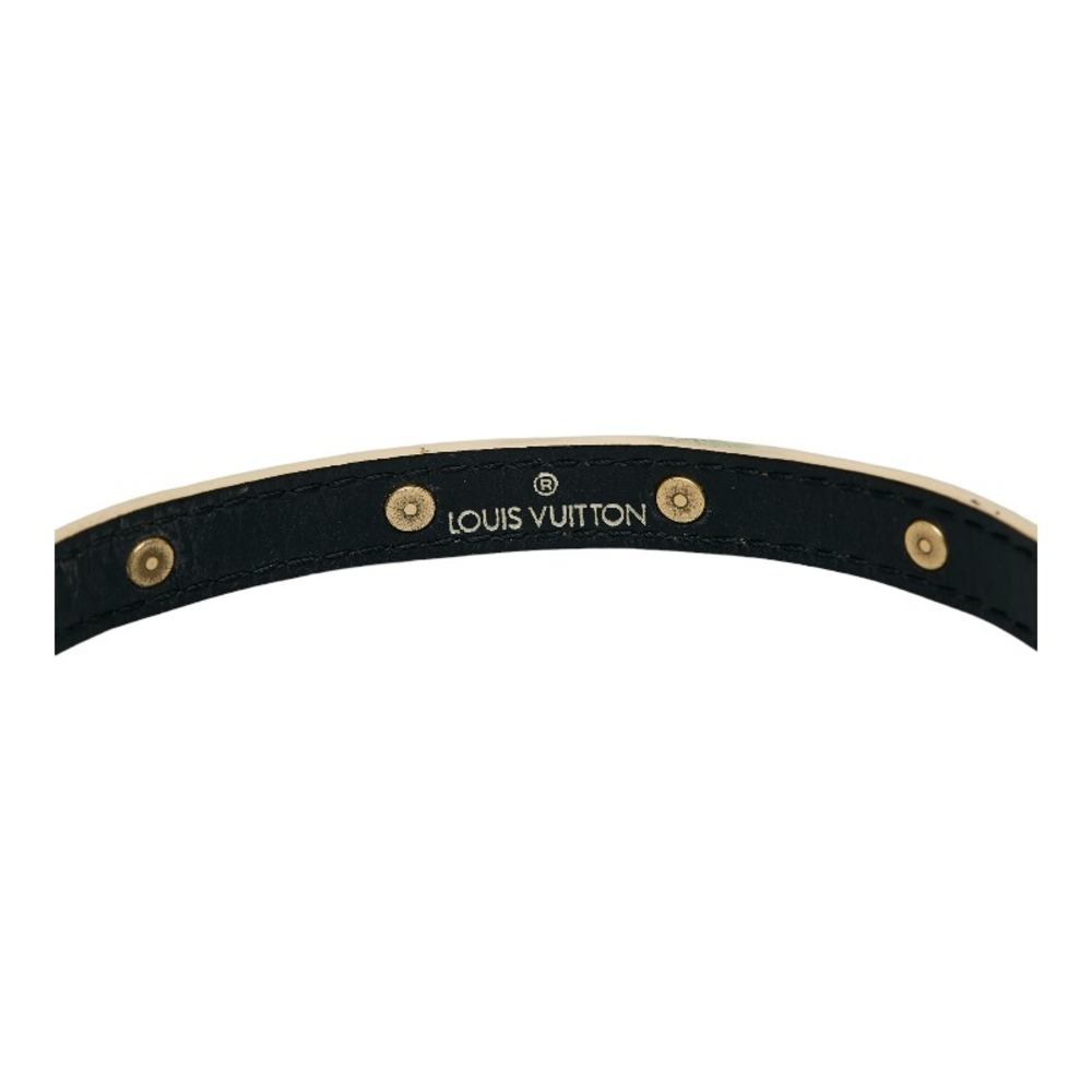 Louis Vuitton leather bracelet Suhari M91847 Double choker gold studded  brown