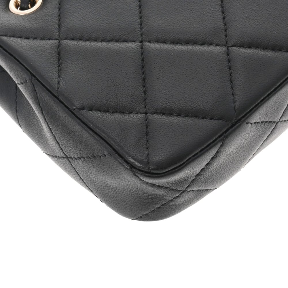 CHANEL Matelasse Pochette Chain Shoulder Black Women's Lambskin Bag